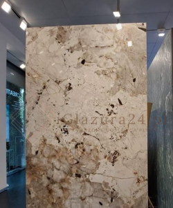 Spiek kwarcowy marmur beżowy Flroim Marble Tundra B Matte STU 160x320x1,2 cm, z siatką, nierektyfikowana