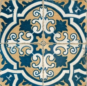 Płytki patchwork ornament granat żółty Peronda FS - 2 45x45 dms