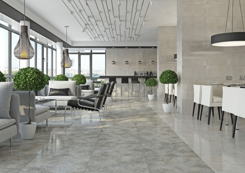 Gres beton szary beż lapatto z delikatnym wzorem Absolut Keramika Ellesmere 60x120 crt 74903