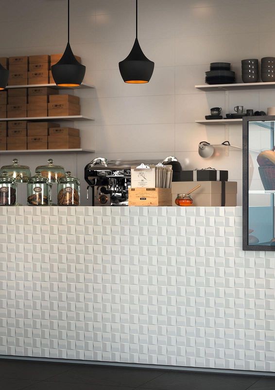 Marazzi Absolute White Struttura Cube Satinato 25x76 M021 płytka ścienna 136699