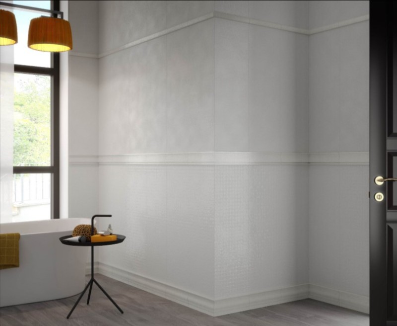 Płytki łazienkowe białe Newker	Evolution Nacar White 29,5X90 63976