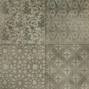Płytki podłogowe patchwork szare brązowe Marazzi Powder Liberty Decor M002 75x75 ag
