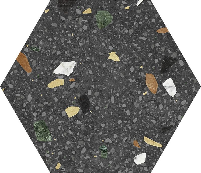 Keros Hexa Tritato Negro23x27 płytka heksagonalna lastryko 135746