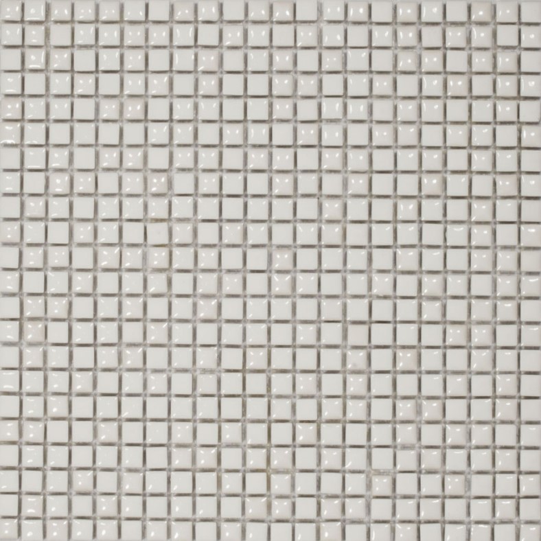 Mozaika monokolor kamień ekri w połysky małe kwadraty Dell Arte Velvet White 30x30 30990