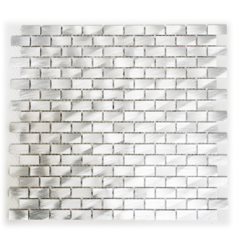 Mozaika aluminiowa srebrna cegiełka Metropol MM 0316 30,6 x 32,4 79455