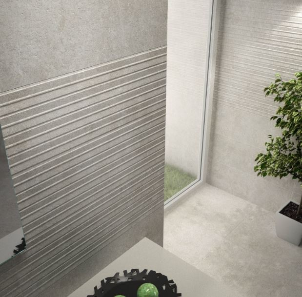 Płytki ścienne 3D szaro beżowe Saloni Way Rif Marfil CHB670 30x90 12780