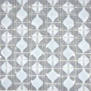 Mozaika arabeska szkło 3D szara biała Metropol MM 1109 30,0 x 30,0