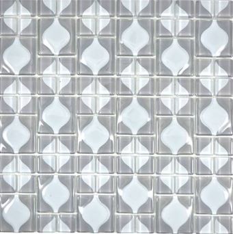 Mozaika arabeska szkło 3D szara biała Metropol MM 1109 30,0 x 30,0 85384