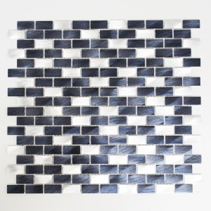 Mozaika aluminiowa czarno-biała cegiełka Metropol MM 0318 30,6 x 32,4
