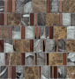Mozaika mix kwadrat prostokąt brąz szary kamień alu szkło Metropol MM 0719 29,8 x 33,8 80182
