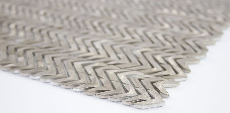 Mozaika Metalowa Szczotkowana Gravity Chevron 3D Srebrna 30x29,8 103660
