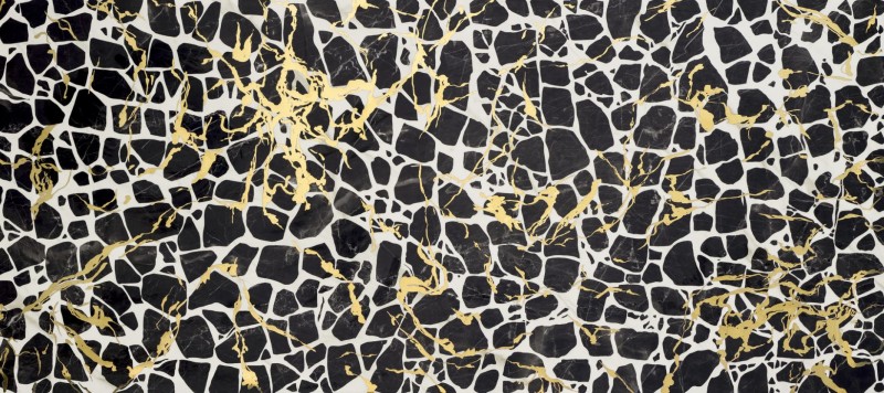 Płytki podłogowe marmur czarny z białą złotą żyłą lastryko Gardenia Orchidea Unique Marmi Organic Black Gold 80x180 93571