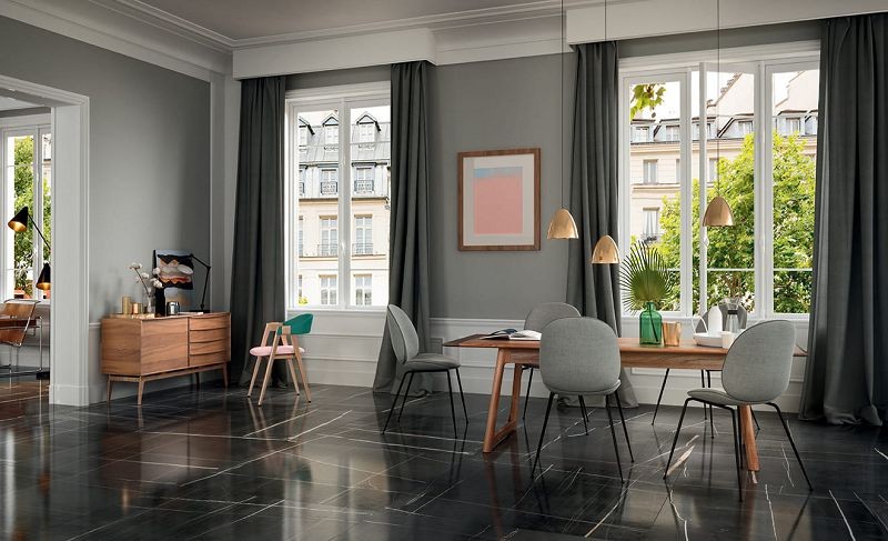 Fondovalle Infinito 2.0 Sahara Noir Glossy 120x120 płytki gresowe imitujące czarny marmur 105998