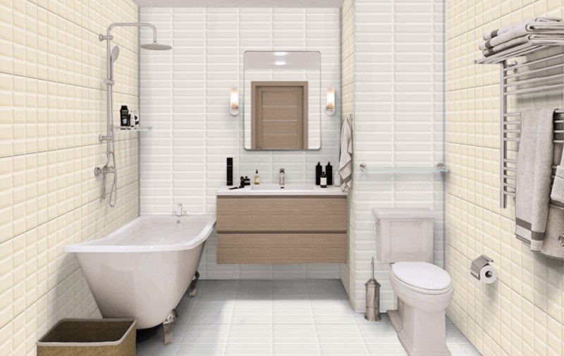 Płytki cegiełki jasny beż Equipe Metro Cream 7.5X7.5 19844
