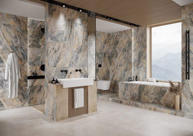 Cerrad Brazilian Quartzite Amber Poler 119,7x119,7 płytki gresowe imitujące kamień 105241