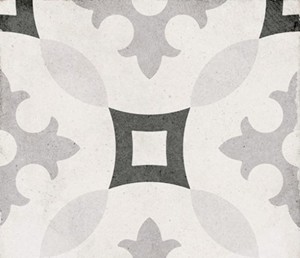 Gresy małe w kwadracie z szarym wzorem Equipe Art Nouveau Karlsplatz Grey 20x20