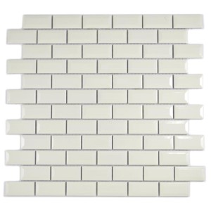 Mozaika monokolor biała małe cegiełki połysk Metropol MM 0506 30,0 x 30,0