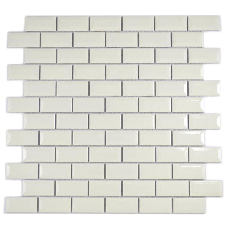 Mozaika monokolor biała małe cegiełki połysk Metropol MM 0506 30,0 x 30,0 102524