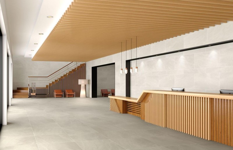 Płytki podłogowe beżowe kamień salon Saloni Petralava Marfil ERR670 30x60 83128