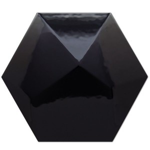 Antonus Heksagon Piramidal Negro Brillo 17x15 płytka ścienna
