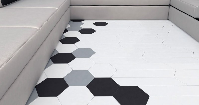 Płytki podłogowe heksagonalne grafite Wow Floor Tiles Hexa Floor R9 Graphite Matt. 23x20 101335