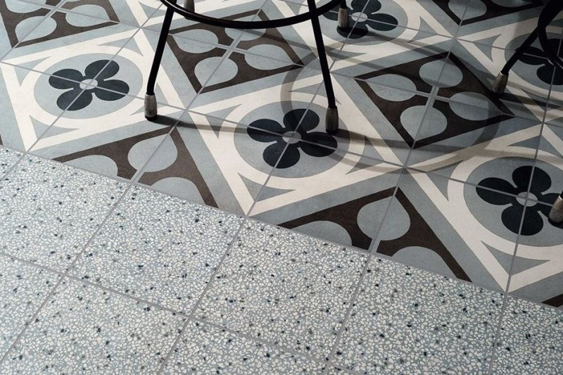 Płytki patchworkowe jasno szare Fioranese Cementine Retro Azzurro 20x20 bn 33273