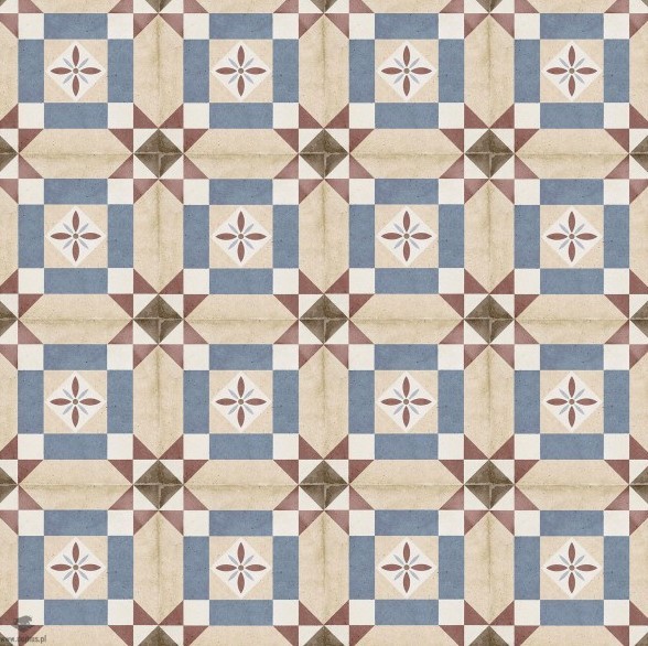 Gresy z kolorowym ornamentem Equipe Art Nouveau Lys Colour 20x20 42243