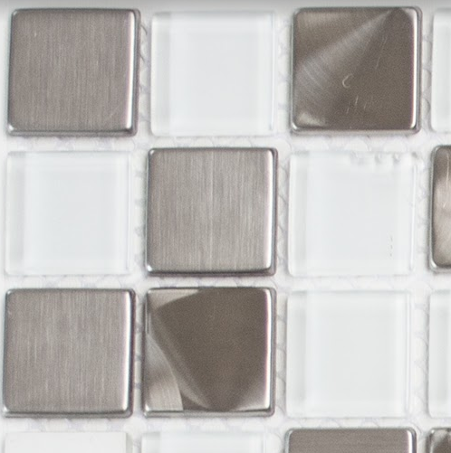 Mozaika mix alu szkło srebrny biały Metropol MM 1118 32,7 x 30,2 80252