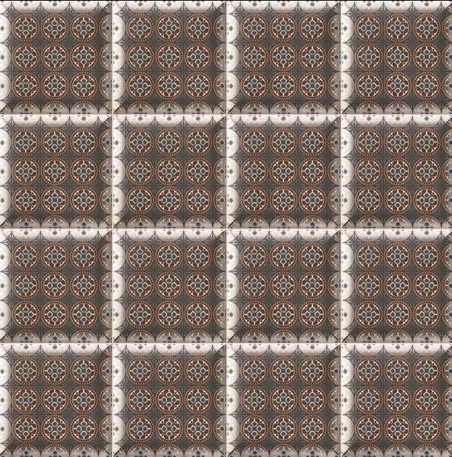 Płytki orientalny wzor Mainzu Hd Effects Dekor Metal Black 15x15 55190