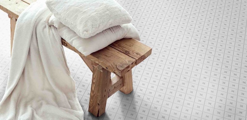 Płytka do kuchni wzorzysta szara z delikatnym rysunkiem Keros Alhambra Gris 25X25 dms 83998