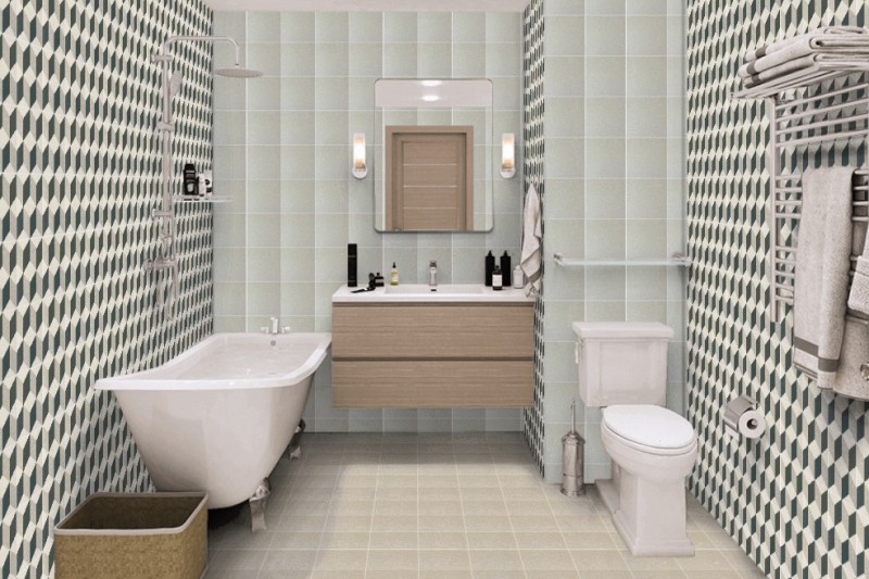 Płytki małe dekor wzór geometryczny romby szare grafitowe Equipe Caprice Provence 20X20 crp 20652