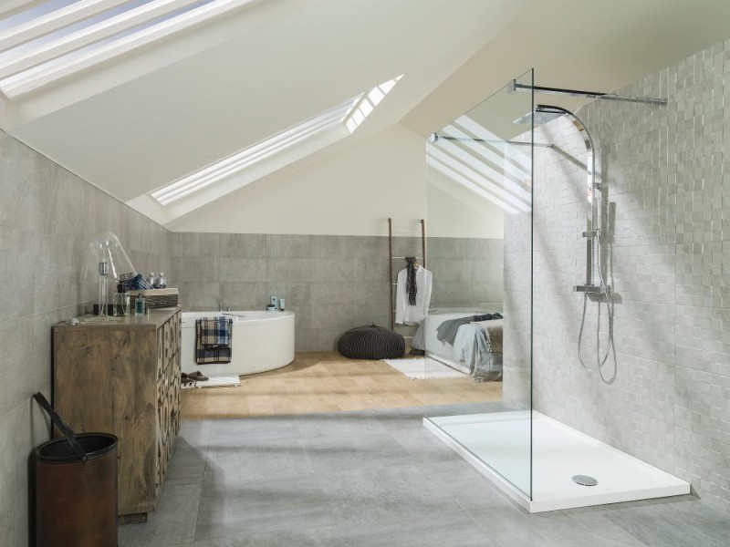 Płytki ścienne szare beton Porcelanosa Rodano Caliza P3470632 33,3x100 12784
