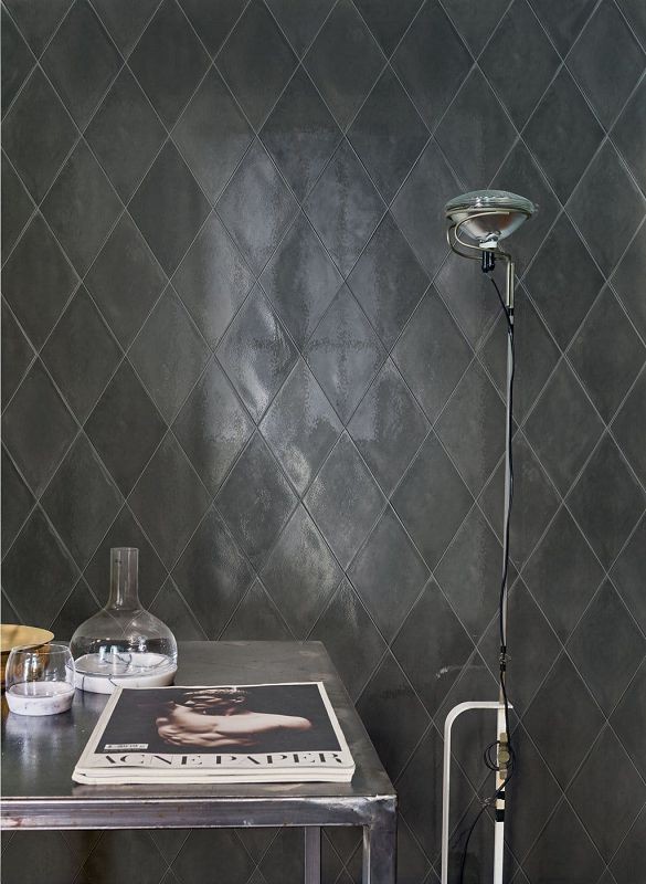 Marca Corona Ossidi Grigio Glossy Rombo 18,7x32,4 F142 płytki gresowe betonowe romby 143692