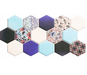 Realonda Hex Noveau Blue 26,5x51 płytka gresowa patchwork
