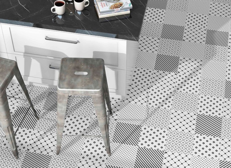 Plytki wzorzyste szare Mayolika Absolut Havana Patchwork 20x20 75915