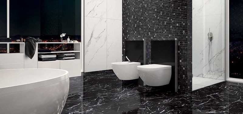 Casalgrande Padana Marmoker Nero Creta Honed 120x120 płytki gresowe imitujące czarny marmur 106065