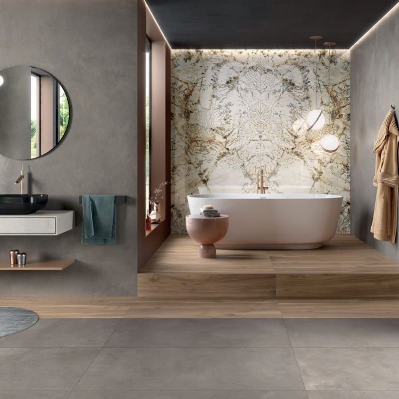 Ariana Luce Peltro Naturale 80x80 płytki gresowe imitujące beton 114643