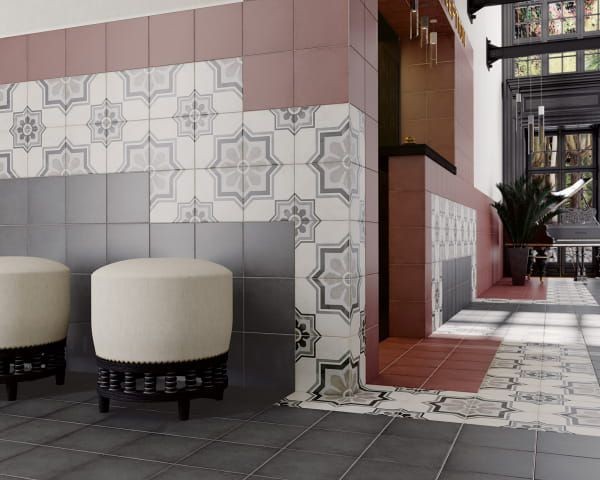 Equipe Art Nouveau Capitol Grey 20x20 płytka gresowa patchwork 164645