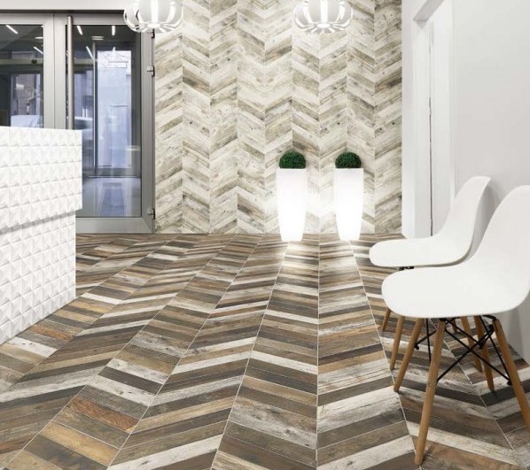 Gres drewno francuska jodełka Realonda Diamond Pallet Mix Chevron L 70x40 (lewy) 39533
