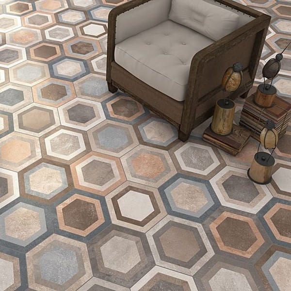 Vives Hexágono Bushmills Multicolor 23x26,6 płytki heksagonalne patchwork 153402
