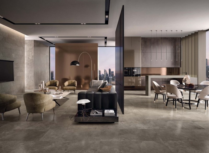 Spiek kwarcowy przetarty wielkoformatowy beton loft brąz Flaviker Hyper Silver Taupe PF60002444 120x270 77036