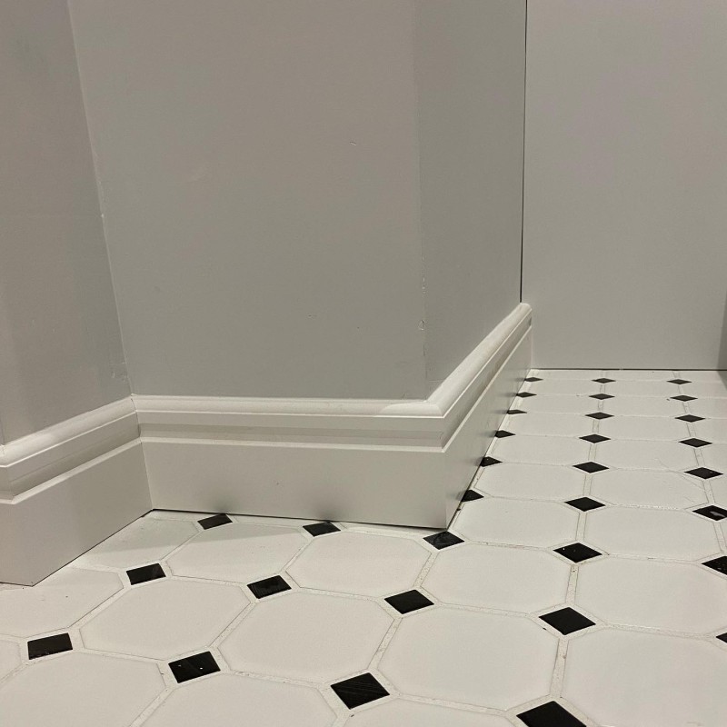 Mozaika klasyczna biały mat oktagonalna z czarnymi wstawkami Metropol MM 0650 30,0 x 30,0 166382