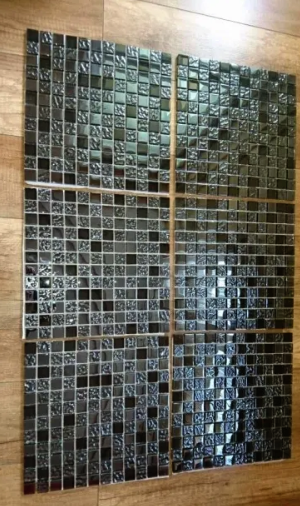 Mozaika szklana szarny grafit mix Dell Arte Mozaika Brillant Silver Point kostka 23x23 30x30 166388