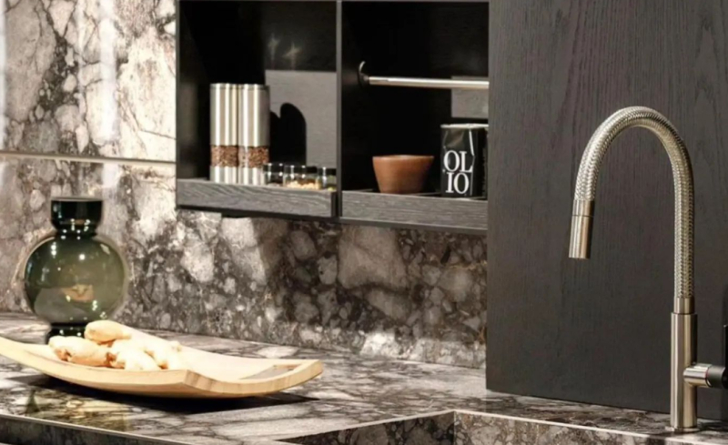 Blat kuchenny lastryko brąz szary Florim Marble Riverbed Gloss 160x320 12mm 166909