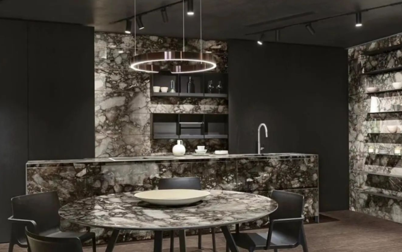 Blat kuchenny lastryko brąz szary Florim Marble Riverbed Gloss 160x320 12mm 166910