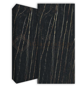 Spieki kwarcowe marmur czarny biały braz Florim Marble Laurent Mat 160x320 6mm