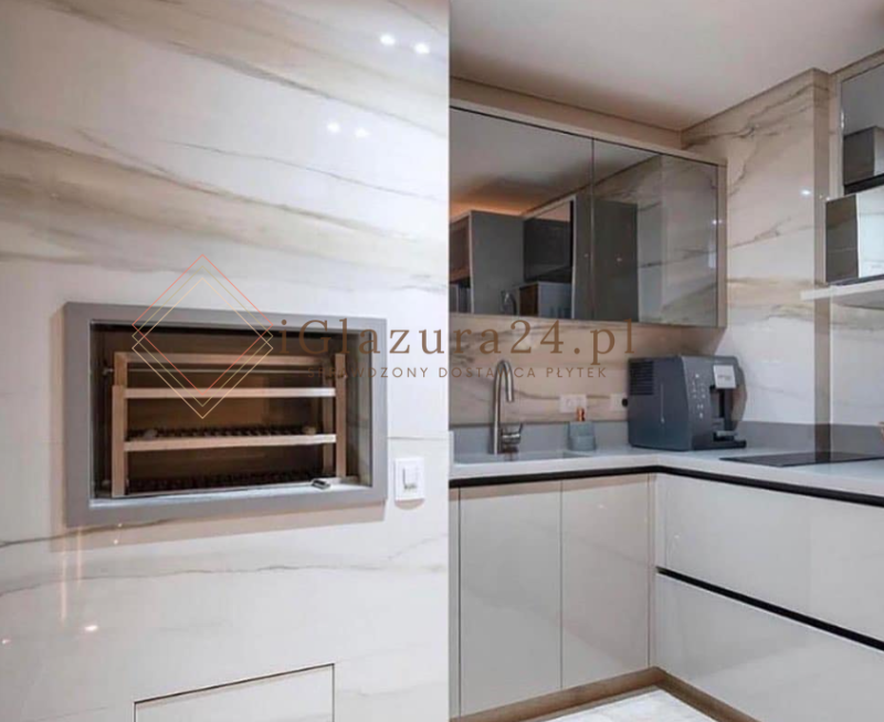 Blat kuchenny marmur biały beż szary Florim Marble Calacatta Gold Gloss 160x320 12mm 167006