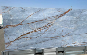 Spieki kwarcowe marmur niebieski brąz Florim Marble Azure mat 160x320 12mm