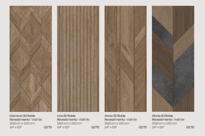 Porcelanosa 3D Roble Arrow 59.6x150 G-279 imitacja drewna lamele 167382