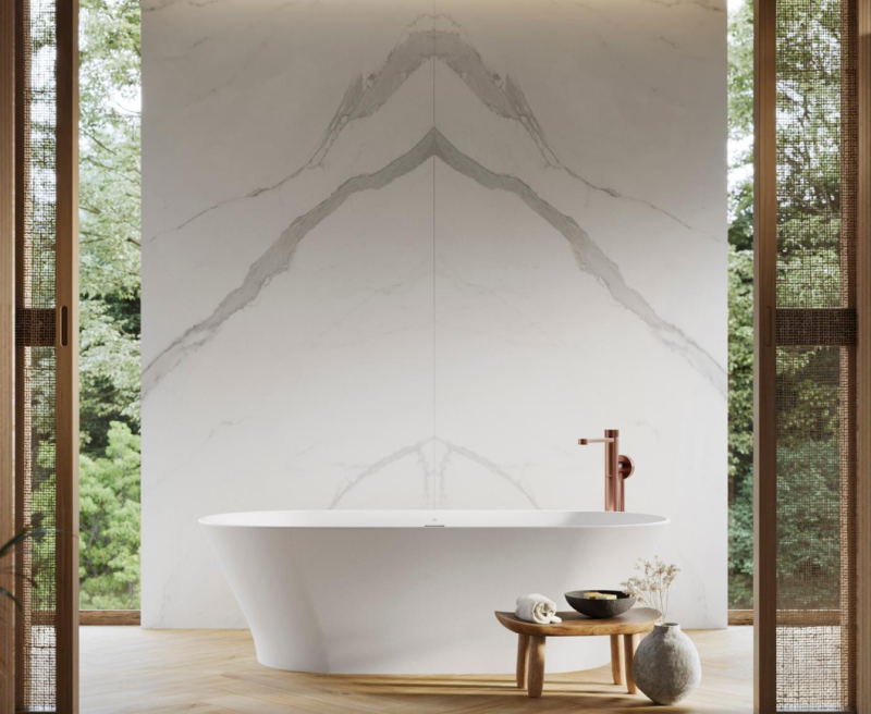 Spiek kwarcowy marmur biały beż Porcelanosa Marmol Aria White Nature 04 Mat 120X270 6mm 167468